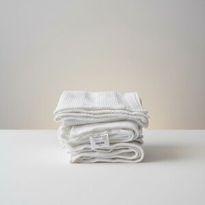 Crate And Barrel White Waffle Weave Dishcloth 14”x15” Set Of 4